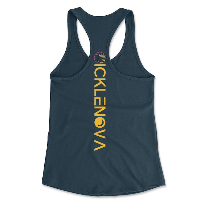 Womens Tank Top - Navy & Yellow